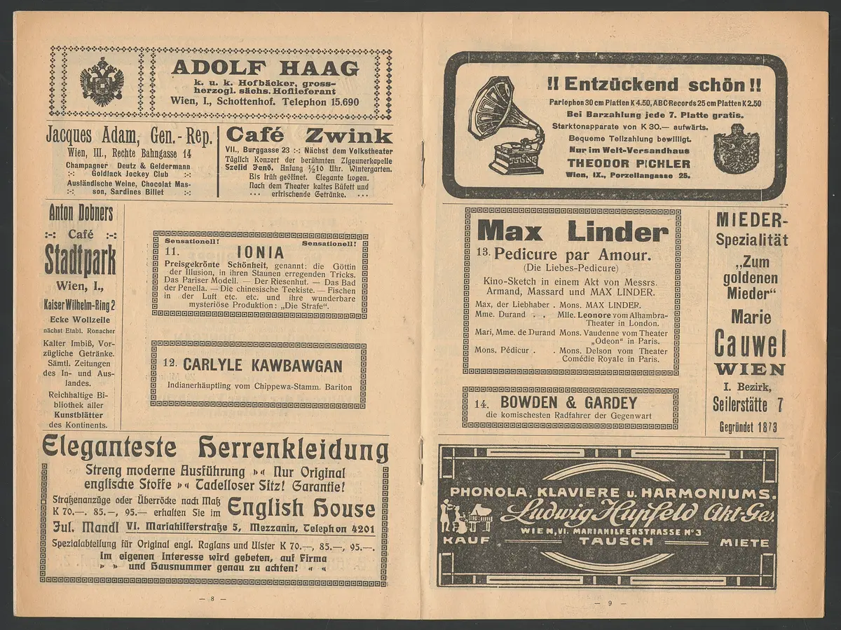 Eablissement Ronacher, Verweis auf Stücktitel: Pedicure par Amour (Die Liebes-Pedicure)