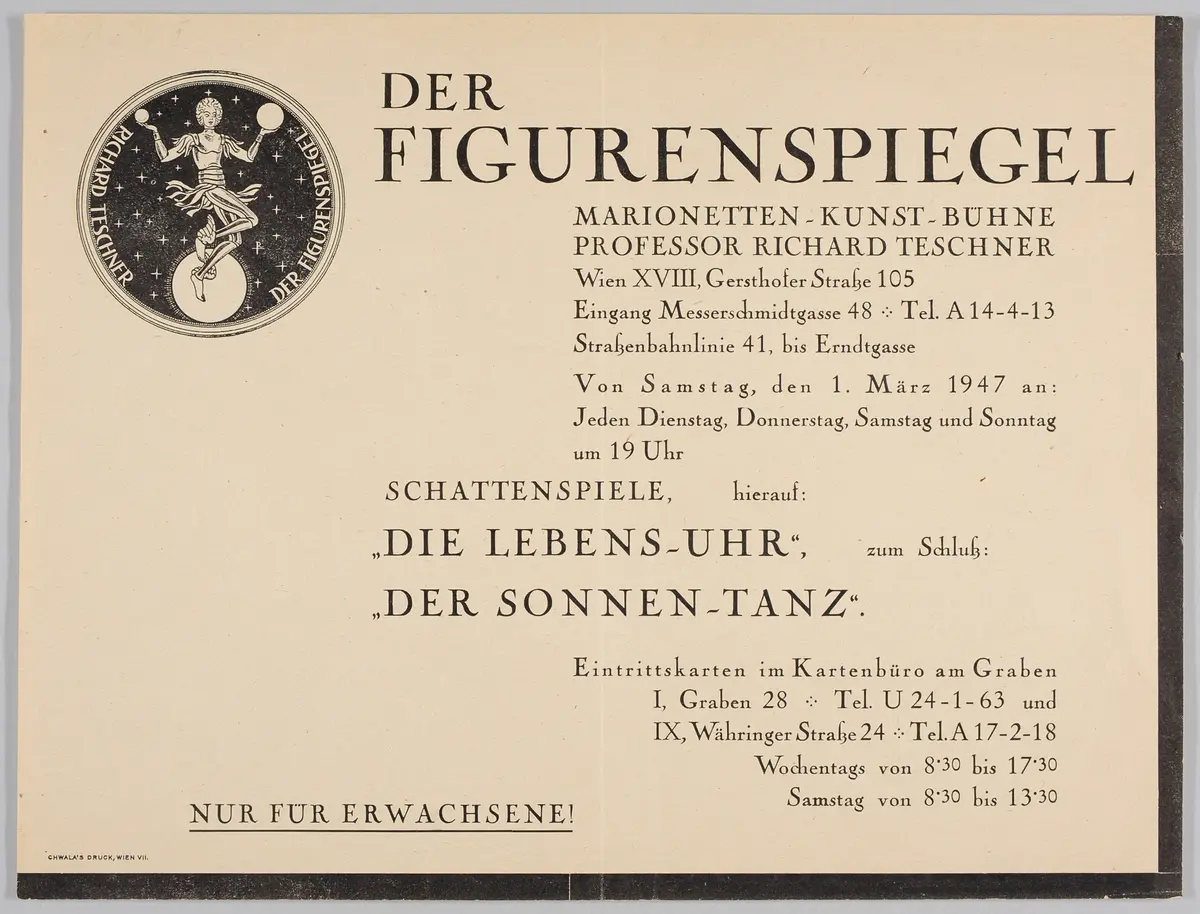 Der Figurenspiegel, Verweis auf Stücktitel: Die Lebens-Uhr, Verweis auf Stücktitel: Der Sonnentanz