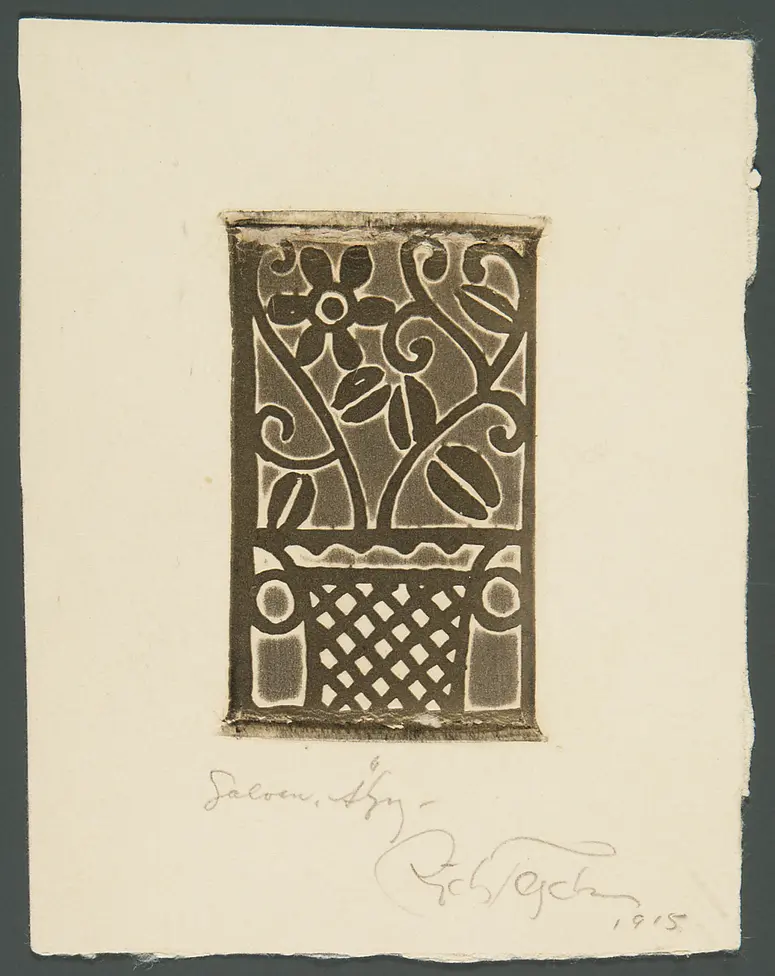 Blumenstock, Alternativtitel: Blumenvase, Alternativtitel: Blumenornament