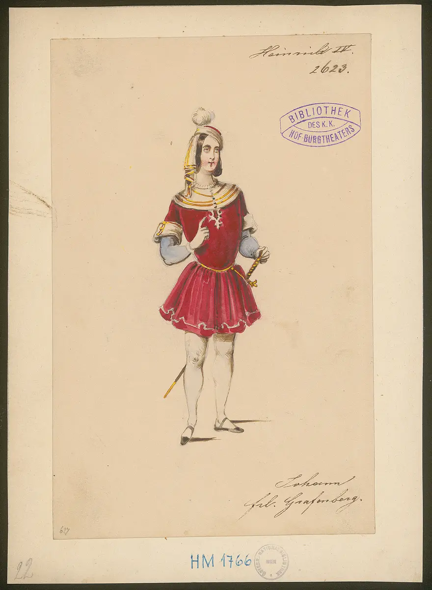 König Heinrich der Vierte, Suchtitel: Heinrich IV., Originaltitel: King Henry IV, Titel der Serie: Figurinen des k.k. Hof-Burgtheaters