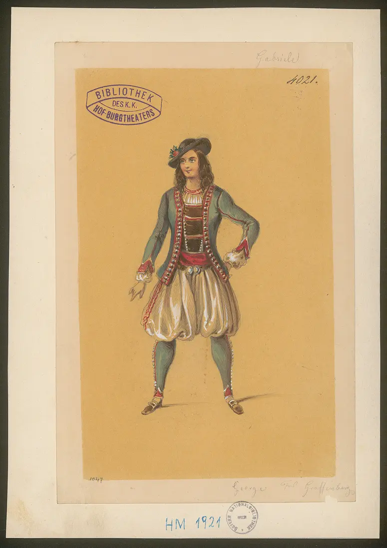 Gabriele von Precy, Titel der Serie: Figurinen des k.k. Hof-Burgtheaters