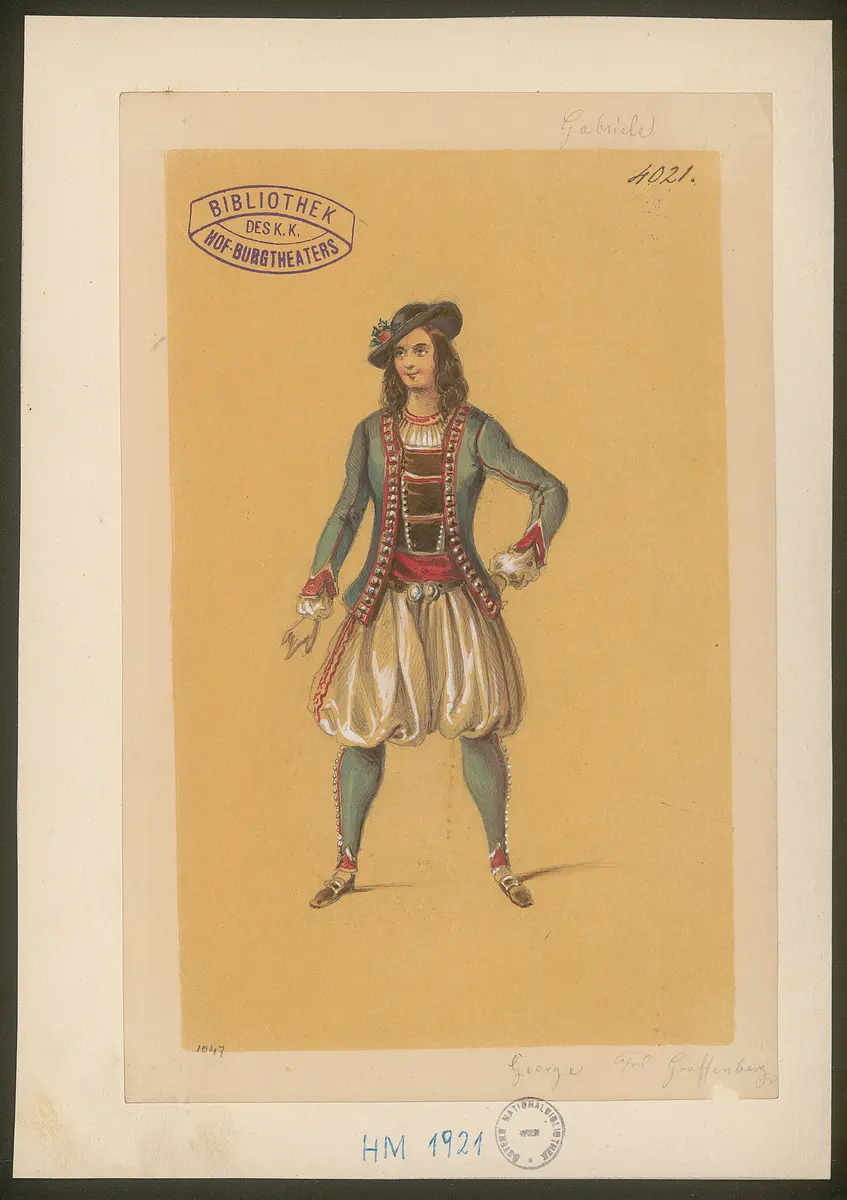 Gabriele von Precy, Titel der Serie: Figurinen des k.k. Hof-Burgtheaters