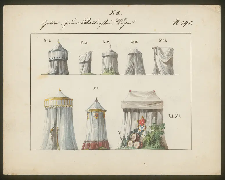 Wallensteins Lager, Titel der Serie: Dekorationsfundus der Hoftheater (Altbestand aus der ersten Hälfte des 19. Jh.)