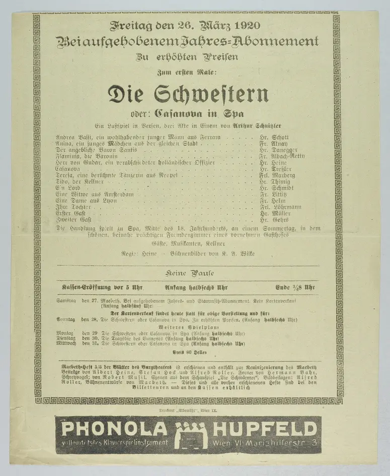 Die Schwestern oder Casanova in Spa