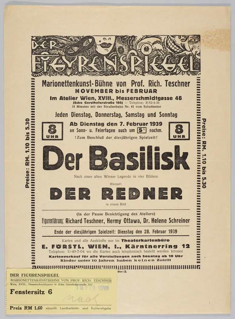 Der Figurenspiegel, Verweis auf Stücktitel: Der Basilisk, Verweis auf Stücktitel: Der Redner