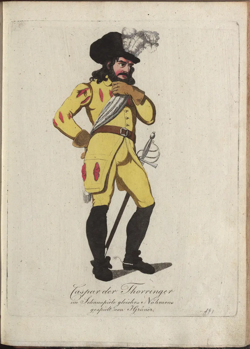 Kaspar der Thorringer, Titel der Serie: Auswahl schöner Costumes für Theater- und Ball-Anzüge, Alternativtitel: Caspar der Thorringer