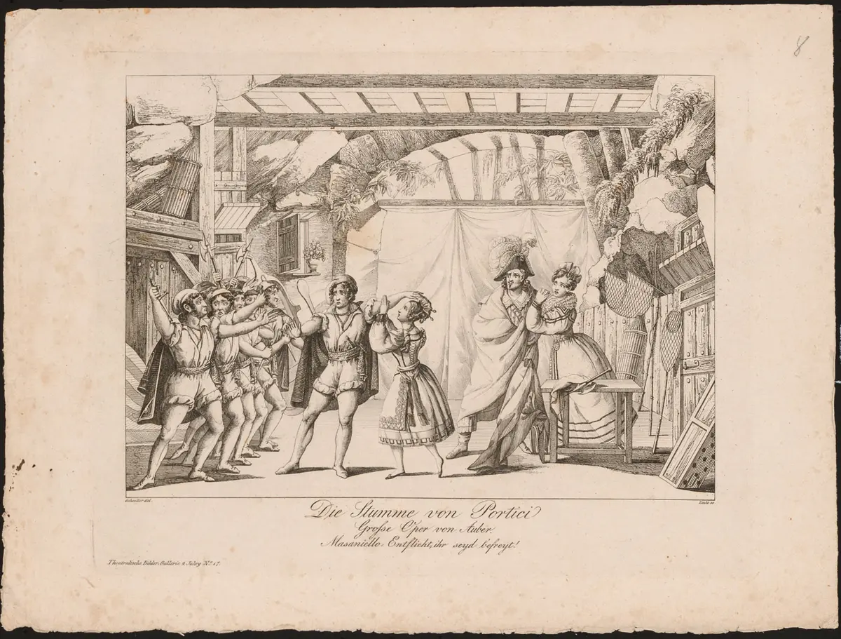 Die Stumme von Portici, Titel der Serie: Theatralische Bilder-Gallerie, Name der Zeitschrift: Wiener Theaterzeitung