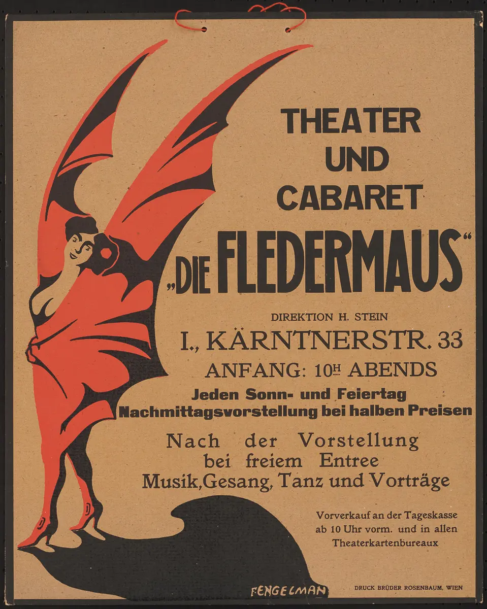 Kabarett Fledermaus, Titel in Vorlageform: Theater und Cabaret 