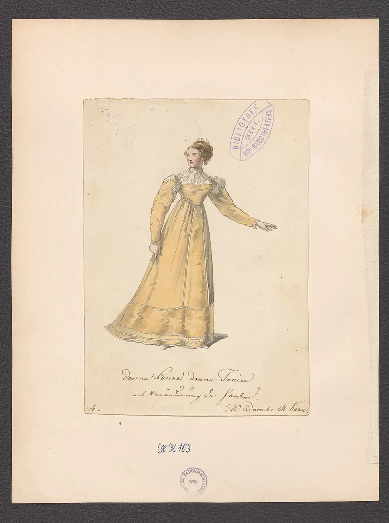 Donna Diana, oder Stolz und Liebe, Suchtitel: Donna Diana, Originaltitel: El desdén con el desdén, Titel der Serie: Figurinen des k.k. Hof-Burgtheaters