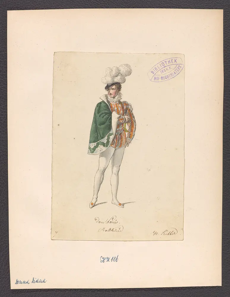 Donna Diana, oder Stolz und Liebe, Suchtitel: Donna Diana, Originaltitel: El desdén con el desdén, Titel der Serie: Figurinen des k.k. Hof-Burgtheaters