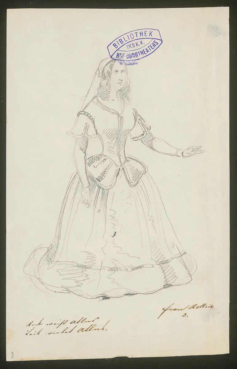 Die Rose von Sorrent, Titel der Serie: Figurinen des k.k. Hof-Burgtheaters