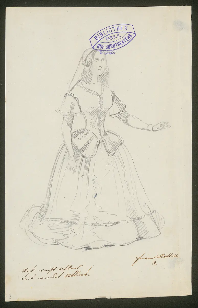 Die Rose von Sorrent, Titel der Serie: Figurinen des k.k. Hof-Burgtheaters