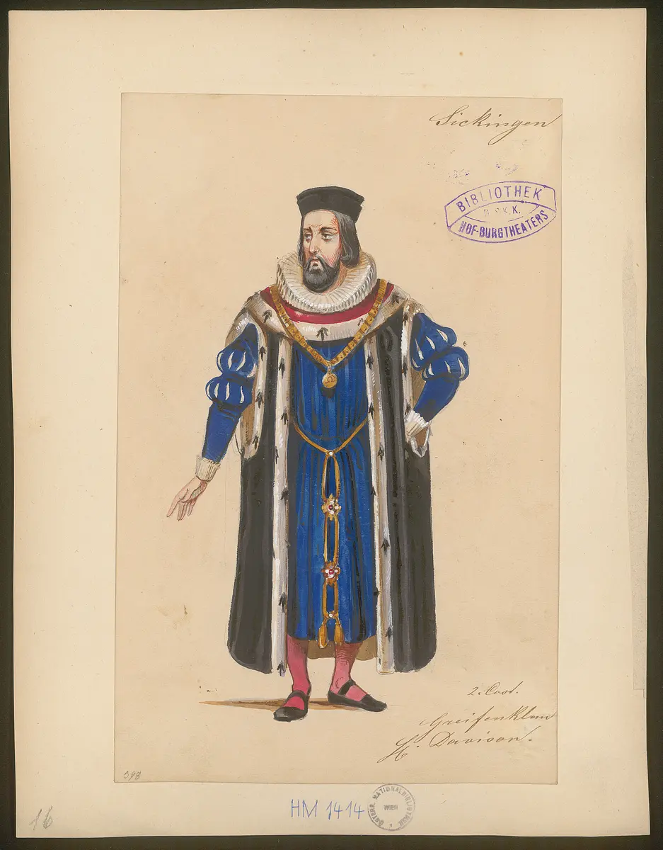 Franz von Sickingen, Titel der Serie: Figurinen des k.k. Hof-Burgtheaters