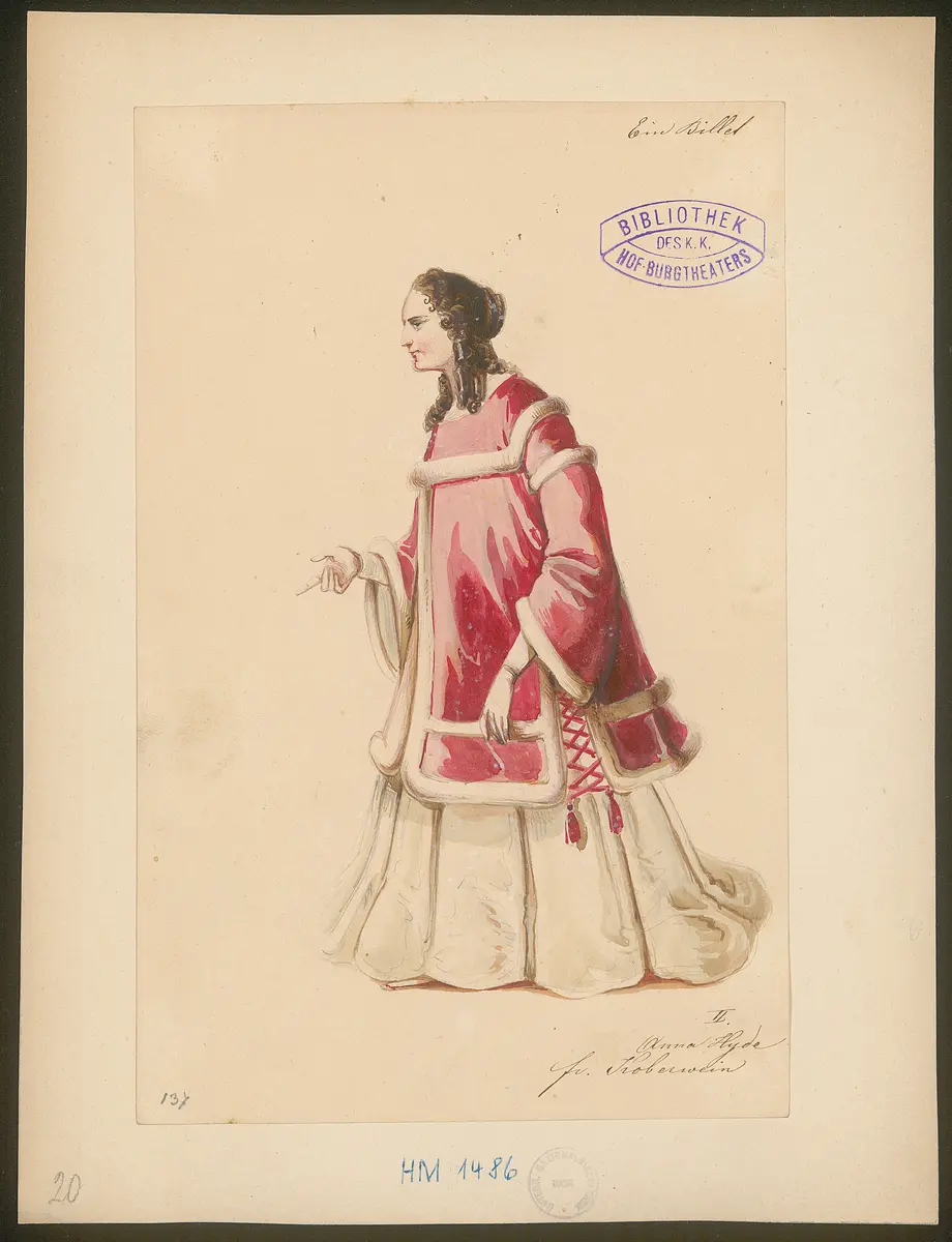 Ein Billett, Titel der Serie: Figurinen des k.k. Hof-Burgtheaters