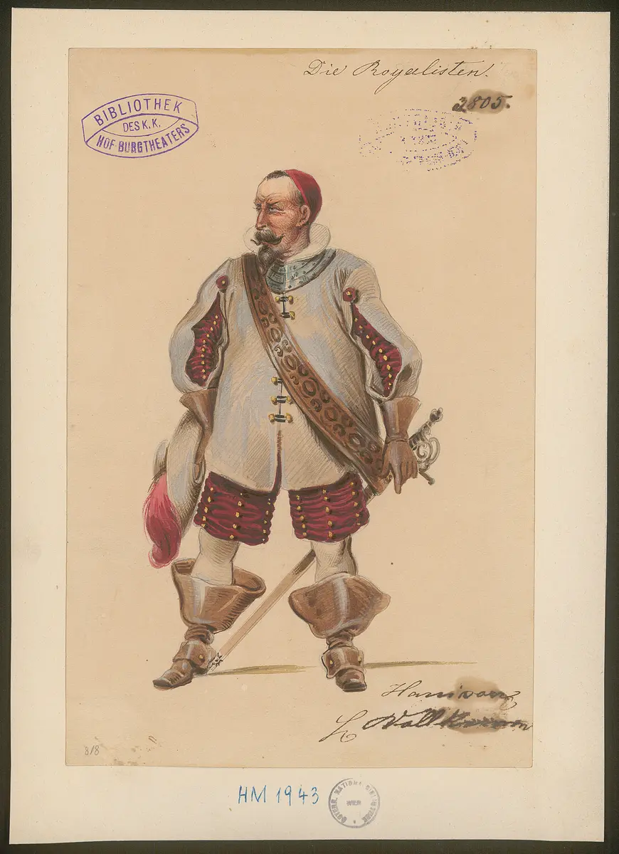 Die Royalisten, oder Cromwell - General, Titel der Serie: Figurinen des k.k. Hof-Burgtheaters
