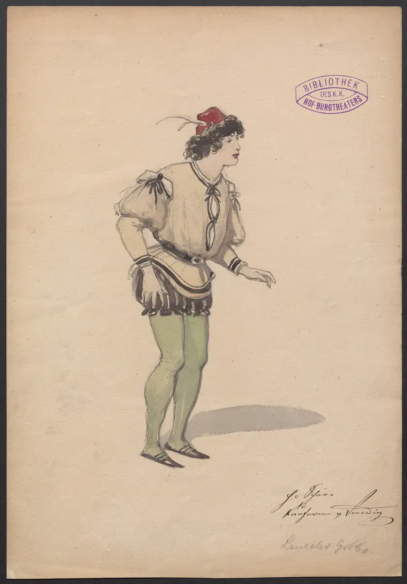 Der Kaufmann von Venedig, Originaltitel: The Merchant of Venice, Titel der Serie: Figurinen des k.k. Hof-Burgtheaters