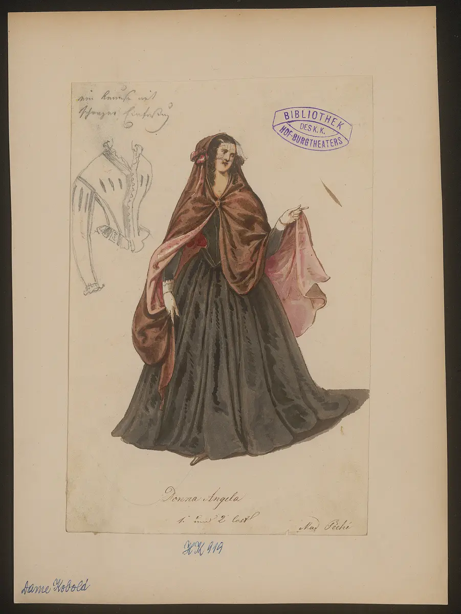 Dame Kobold, Originaltitel: La Dama duende, Titel der Serie: Figurinen des k.k. Hof-Burgtheaters