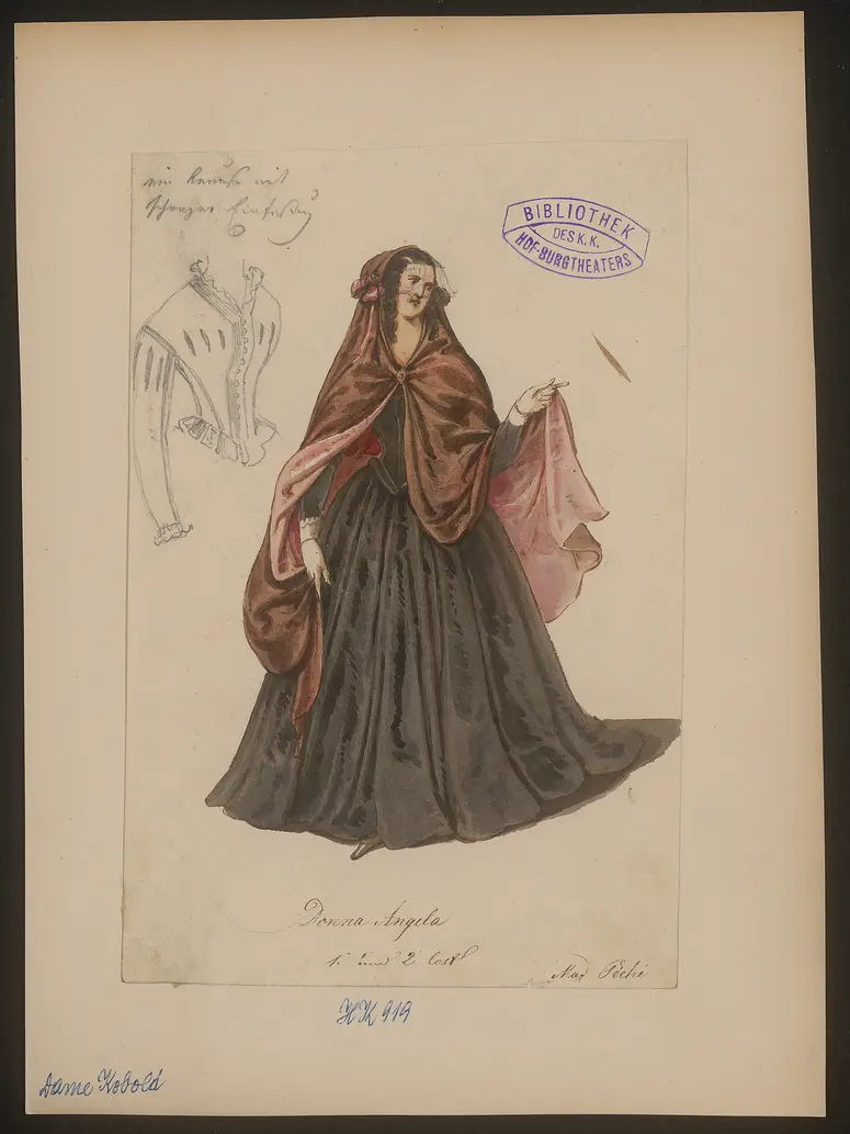 Dame Kobold, Originaltitel: La Dama duende, Titel der Serie: Figurinen des k.k. Hof-Burgtheaters