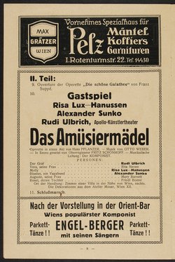 Theater und Kabarett Hölle, Revanche, Das Amüsiermädel