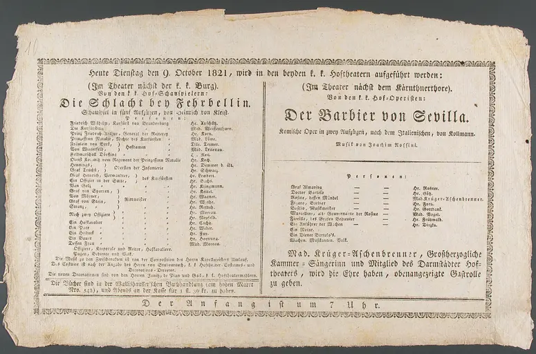 Die Schlacht von Fehrbellin, Der Barbier von Sevilla, Alternativtitel: Der Prinz von Homburg