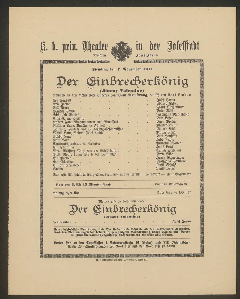 Der Einbrecherkönig, Jimmy Valentine (Originaltitel)