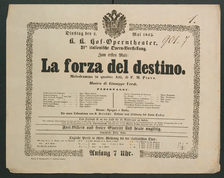 La Forza del Destino, Übersetzung: Die Macht des Schicksals