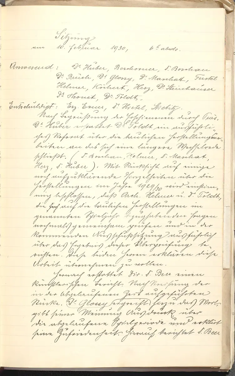 Protokolle der Ausschusssitzungen des Vereines des Deutschen Volkstheaters in Wien