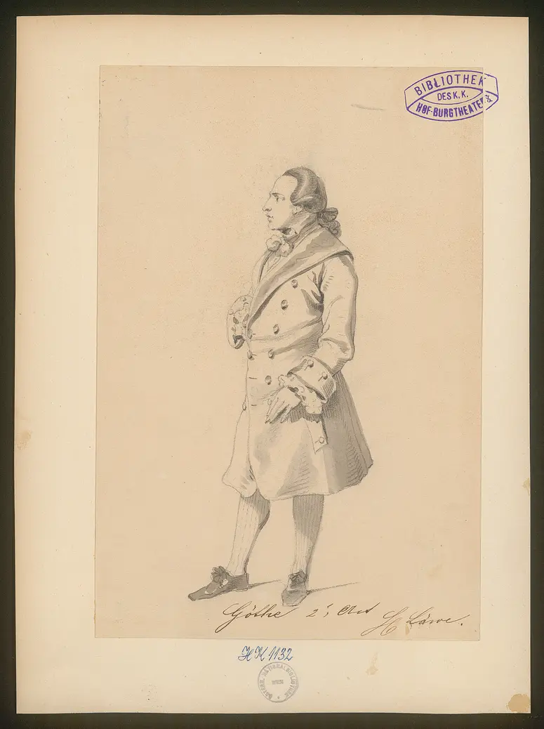 Fürst und Dichter, Titel der Serie: Figurinen des k.k. Hof-Burgtheaters