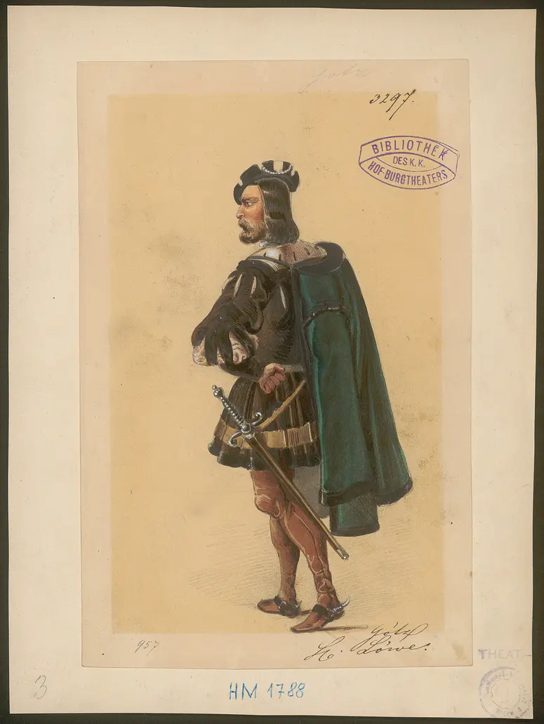 Götz von Berlichingen mit der eisernen Hand, Titel der Serie: Figurinen des k.k. Hof-Burgtheaters