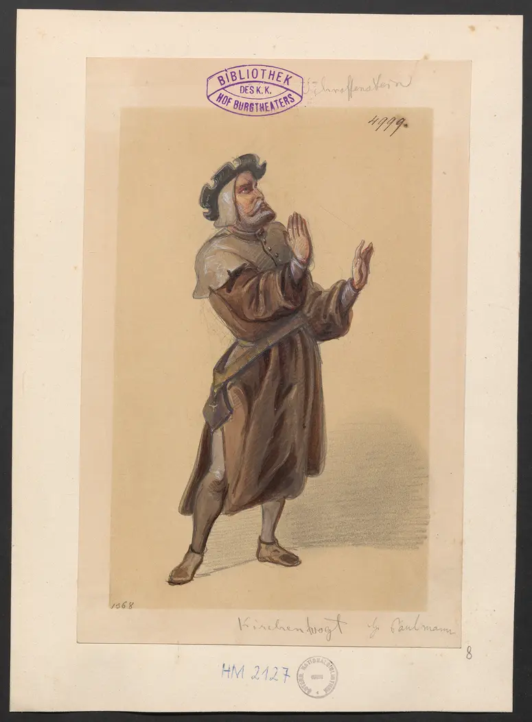 Die Familie Schroffenstein, Alternativtitel: Die Waffenbrüder, Titel der Serie: Figurinen des k.k. Hof-Burgtheaters