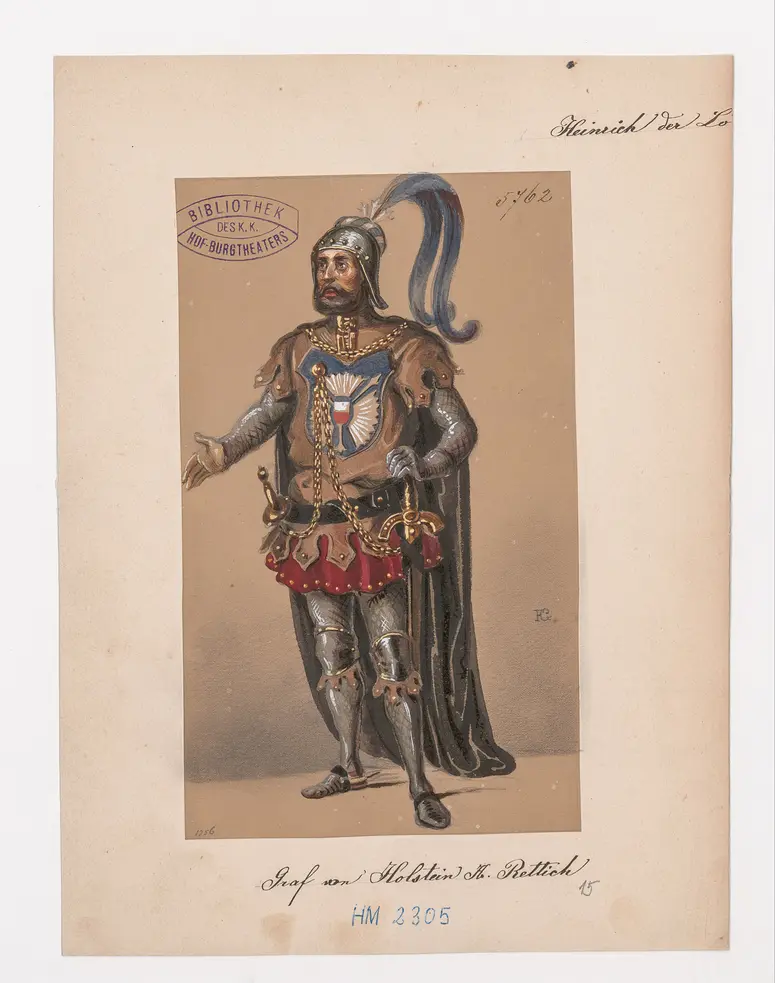 Heinrich der Löwe, Titel der Serie: Figurinen des k.k. Hof-Burgtheaters