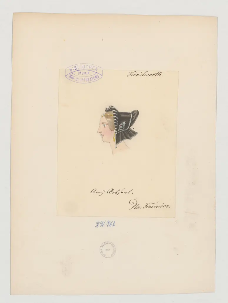 Kenilworth, Titel der Serie: Figurinen des k.k. Hof-Burgtheaters