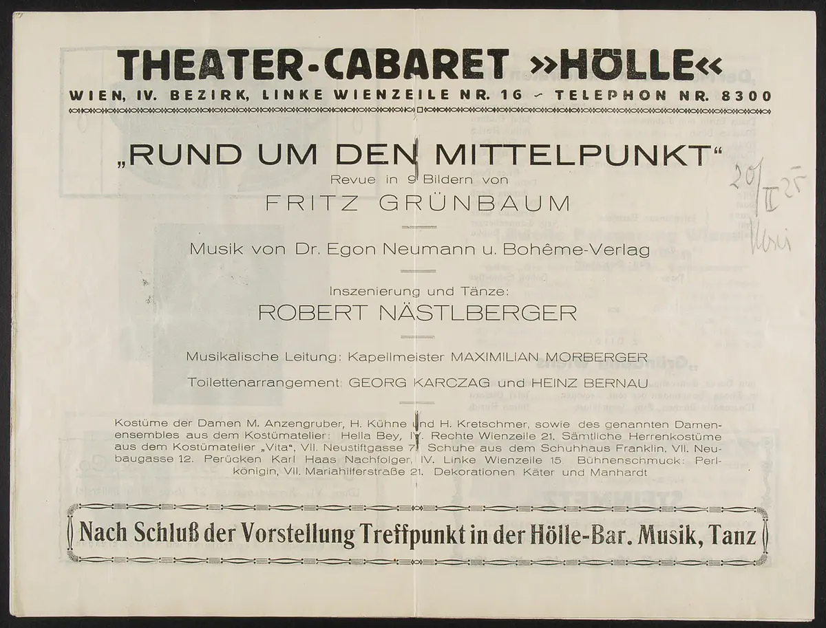 Rund um den Mittelpunkt, Theater und Kabarett Hölle