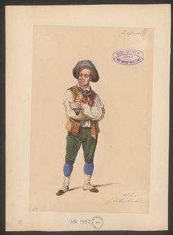 Der Erbförster, Titel der Serie: Figurinen des k.k. Hof-Burgtheaters