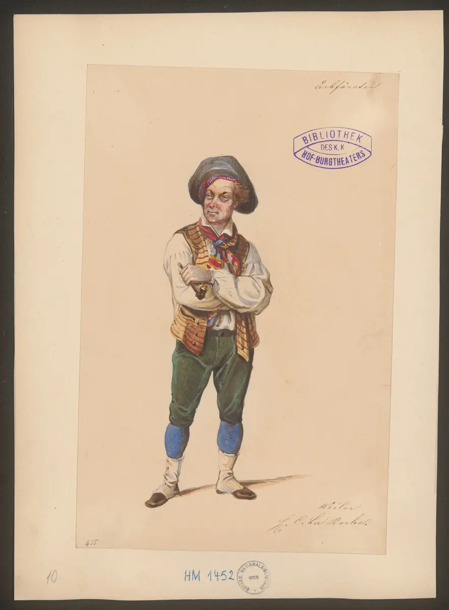 Der Erbförster, Titel der Serie: Figurinen des k.k. Hof-Burgtheaters