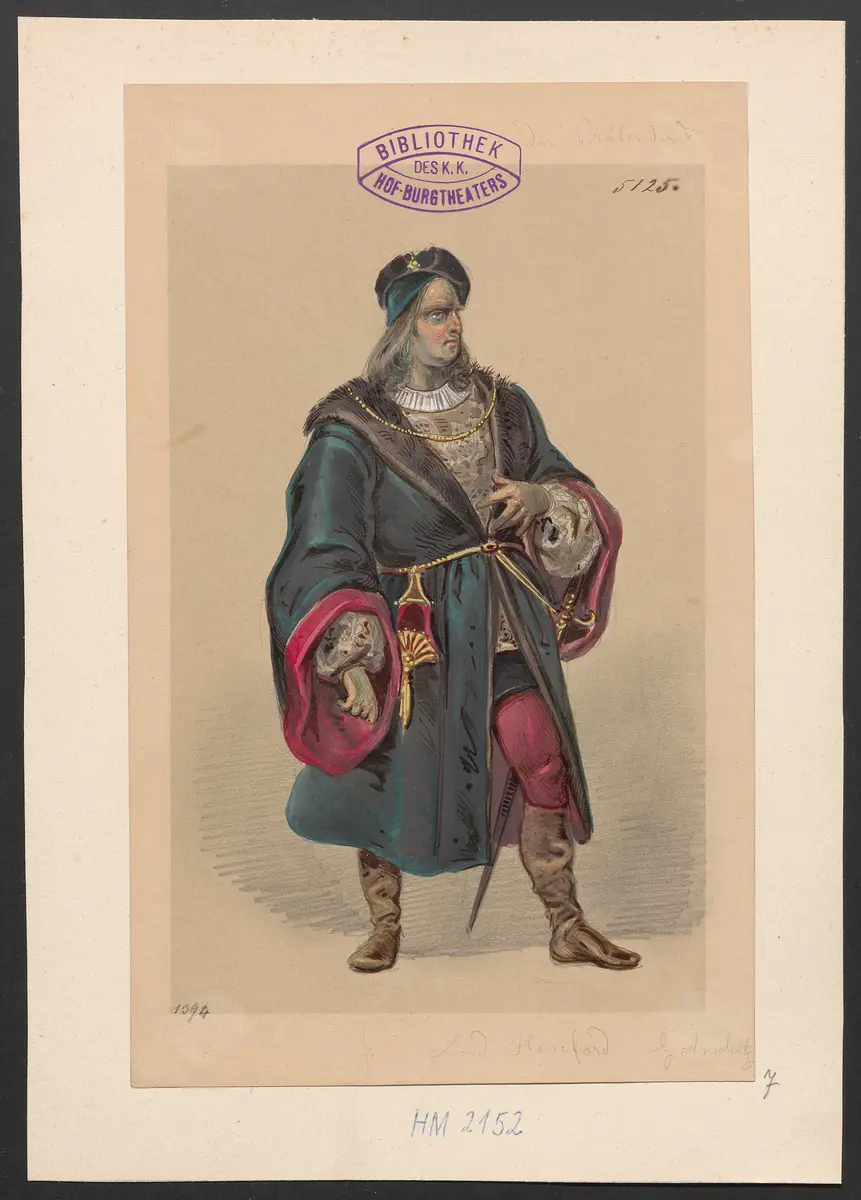 Der Prätendent von York, Titel der Serie: Figurinen des k.k. Hof-Burgtheaters