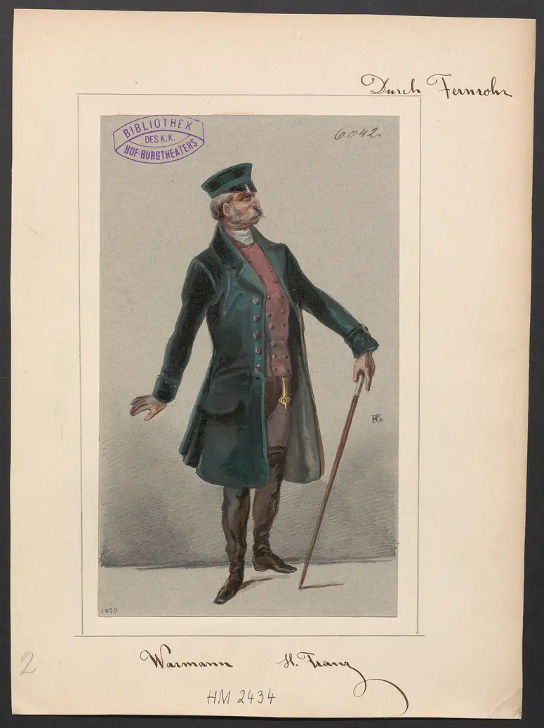 Durchs Fernrohr, Titel der Serie: Figurinen des k.k. Hof-Burgtheaters