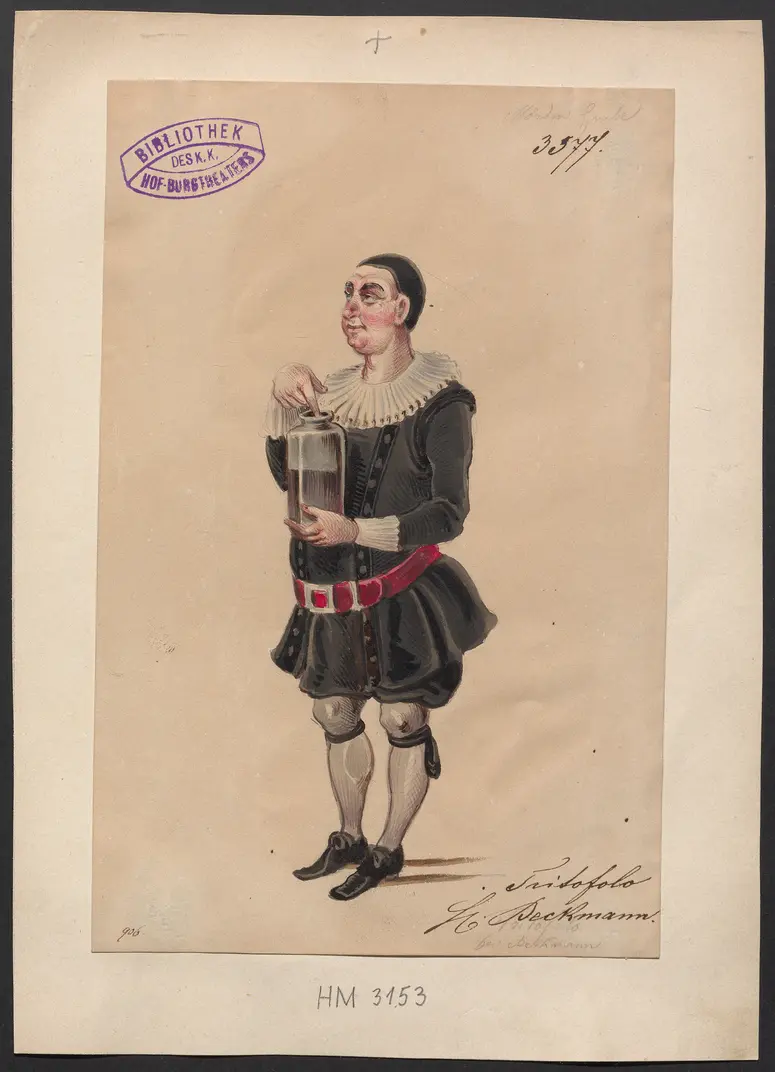 Die Mördergrube, Titel der Serie: Figurinen des k.k. Hof-Burgtheaters