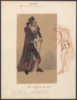 Der verliebte Teufel, Originaltitel: Le Diable amoureux, Titel der Serie: Figurinen des k.k. Hofoperntheaters
