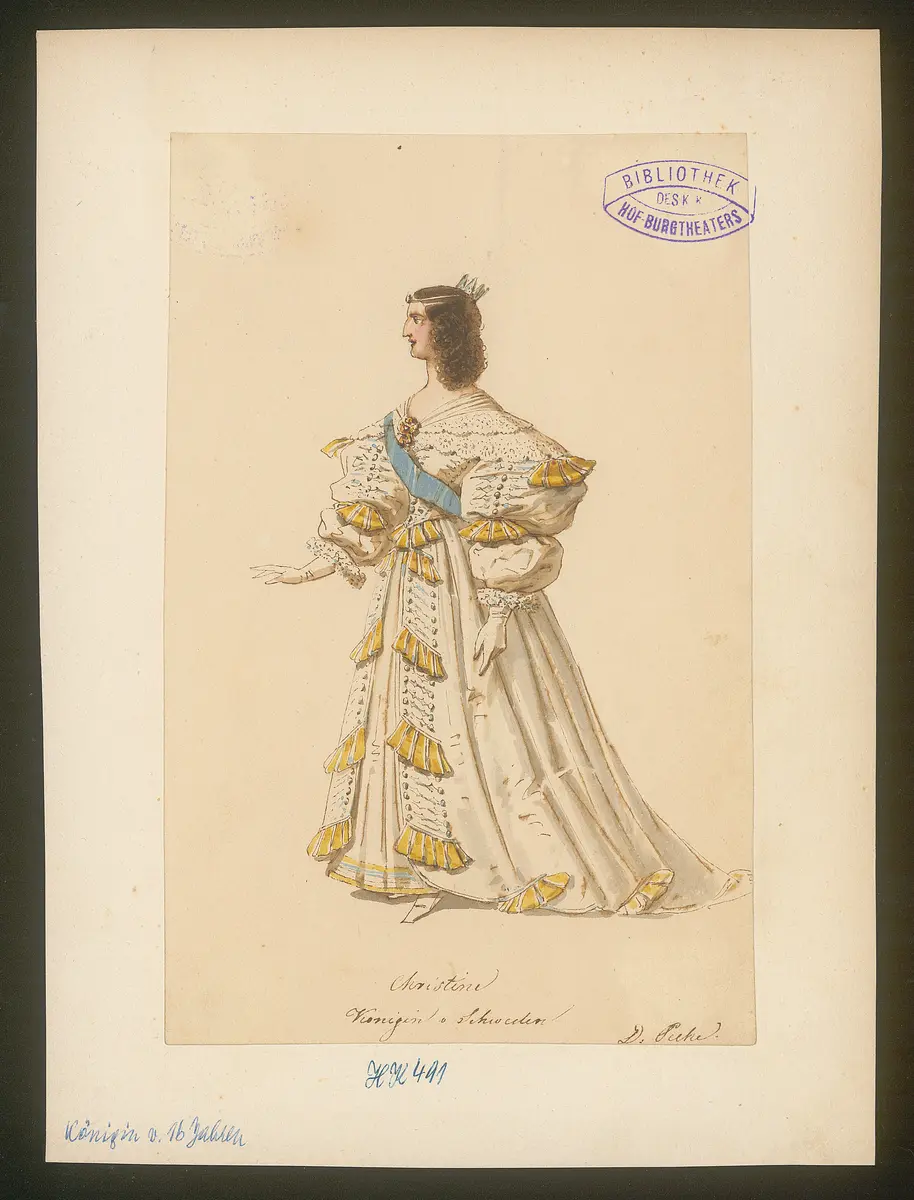 Die Königin von sechzehn Jahren, Originaltitel: Christine ou la Reine de seize ans, Titel der Serie: Figurinen des k.k. Hof-Burgtheaters