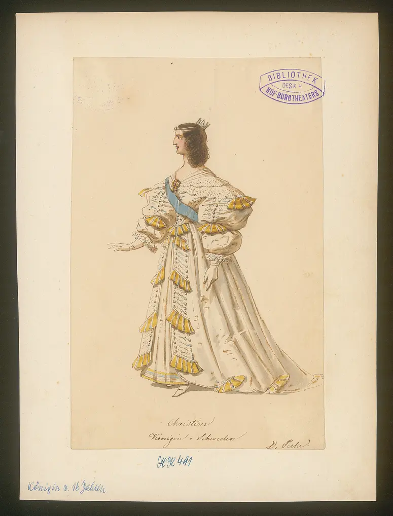 Die Königin von sechzehn Jahren, Originaltitel: Christine ou la Reine de seize ans, Titel der Serie: Figurinen des k.k. Hof-Burgtheaters