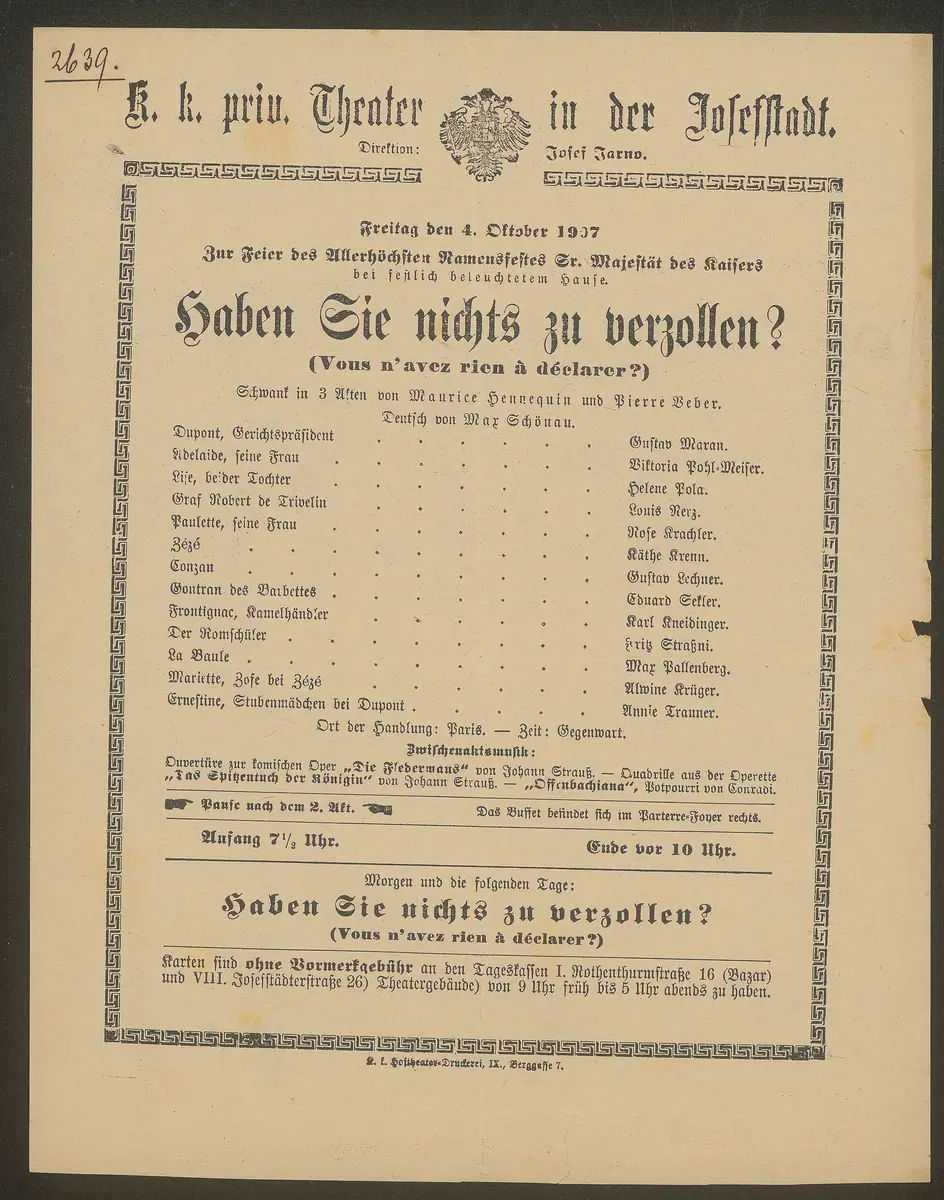 Haben Sie nichts zu verzollen, Vous n'avez rien a déclarer