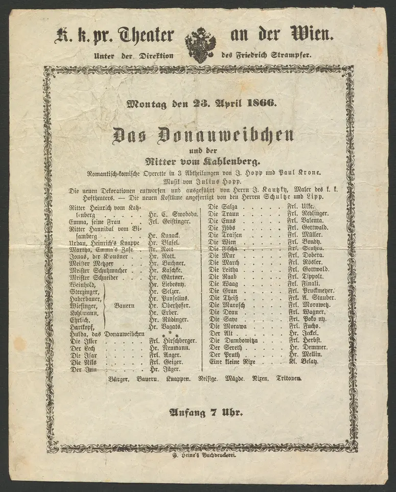 Das Donauweibchen und der Ritter vom Kahlenberg