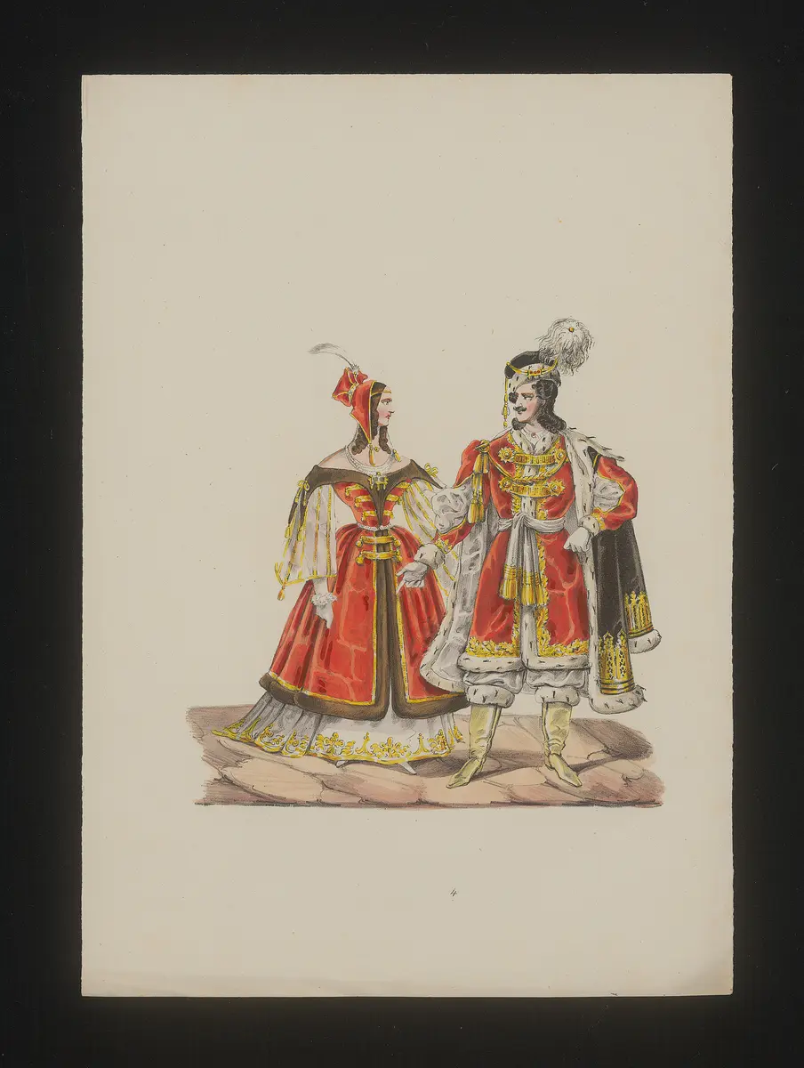 Polnisches Paar, Titel der Serie: Neue Costume-Sammlung verschiedener Zeiten und Nationen