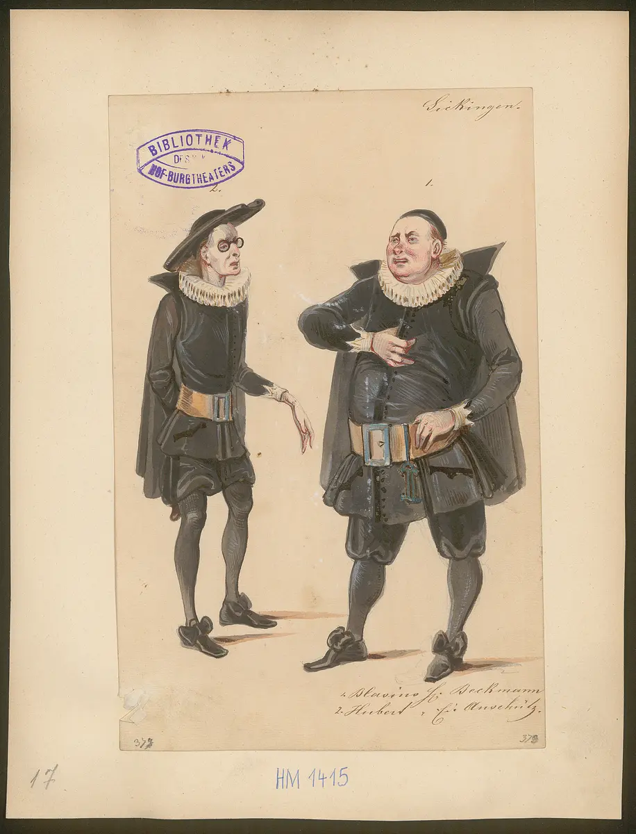 Franz von Sickingen, Titel der Serie: Figurinen des k.k. Hof-Burgtheaters