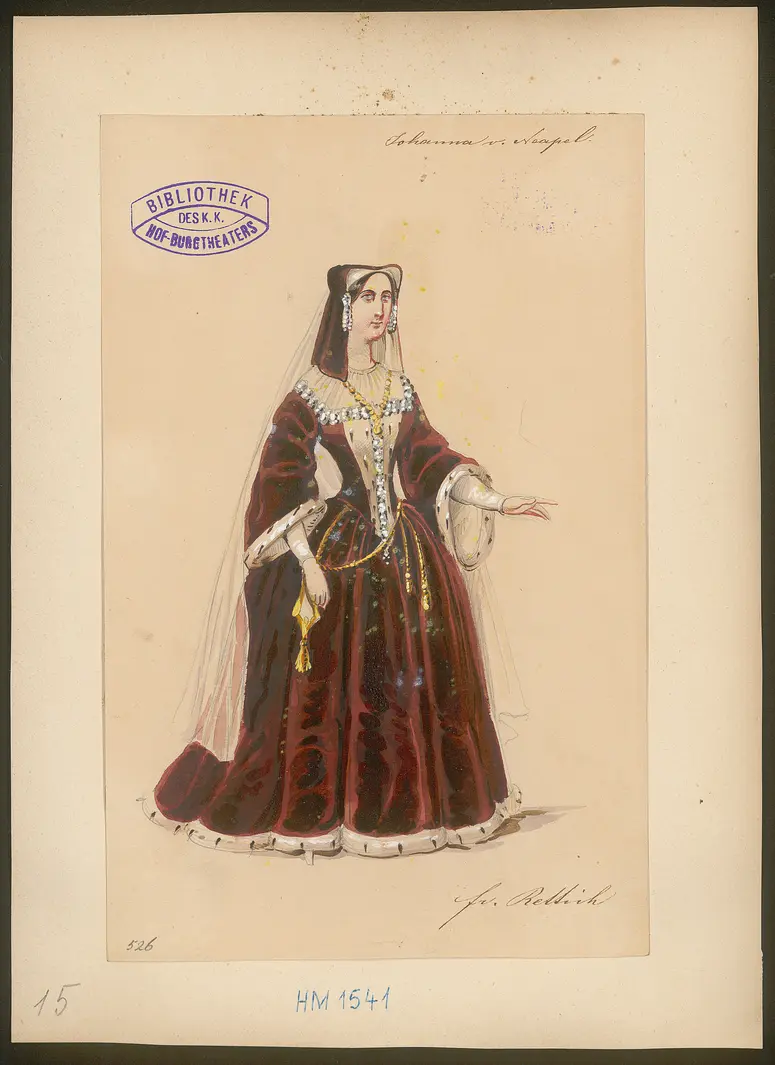 Johanna von Neapel, Titel der Serie: Figurinen des k.k. Hof-Burgtheaters