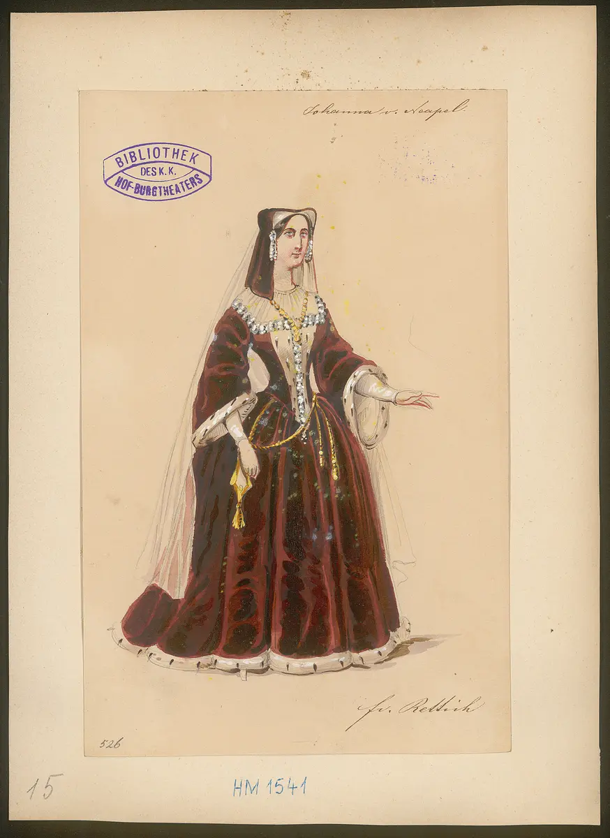 Johanna von Neapel, Titel der Serie: Figurinen des k.k. Hof-Burgtheaters