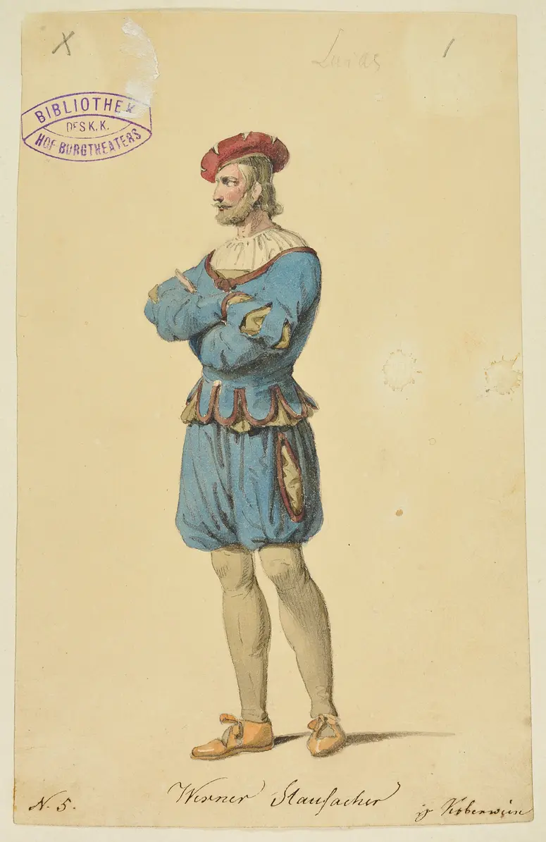 Wilhelm Tell, Titel der Serie: Figurinen des k.k. Hof-Burgtheaters