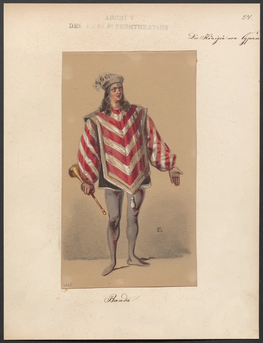 Die Königin von Cypern, Originaltitel: La reine de Chypre, Titel der Serie: Figurinen des k.k. Hofoperntheaters