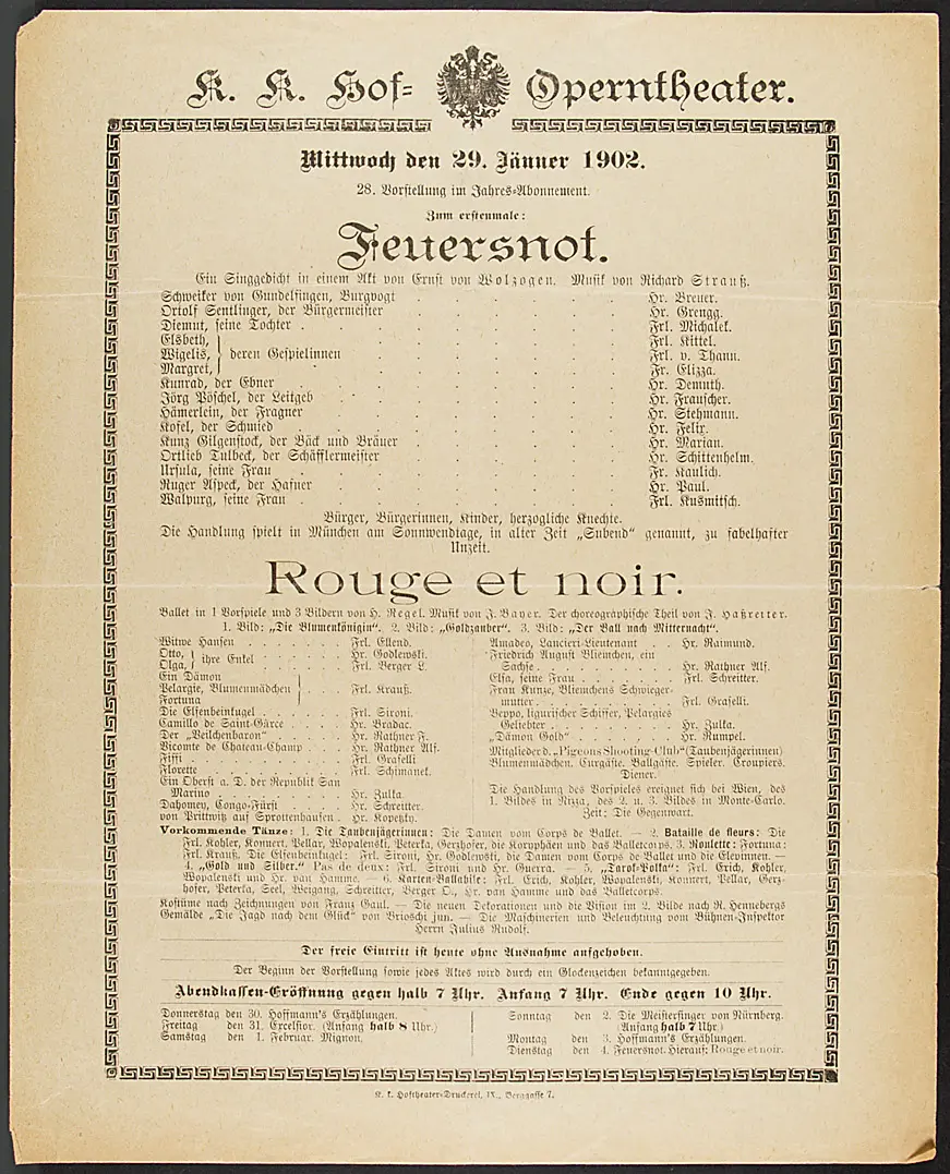 Feuersnot, Rouge et noir